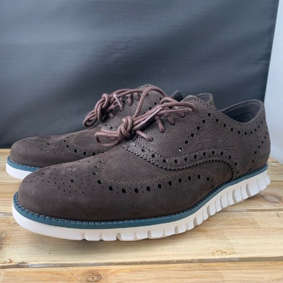 Cole Haan Zerogrand Wingtip Oxford Dark Brown SZ 8 - Picture 1 of 6